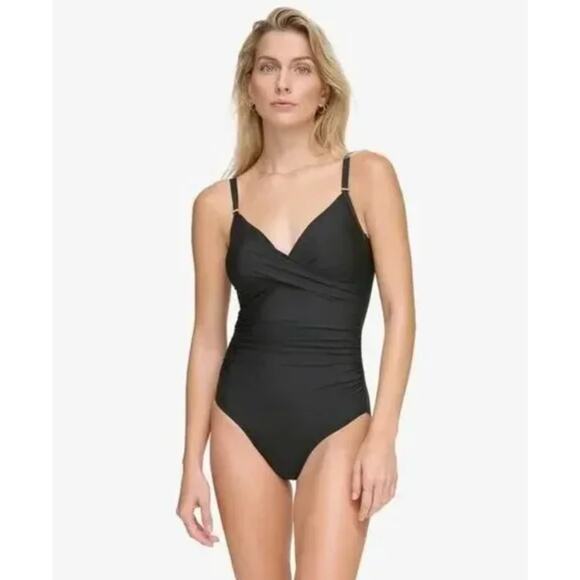 CALVIN KLEIN Black Twist-Front Tummy-Control One-Piece Swimsuit // 8 - Picture 14 of 14